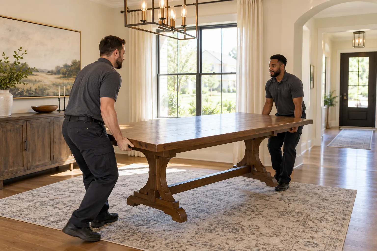 Dining Table Removal service in progress